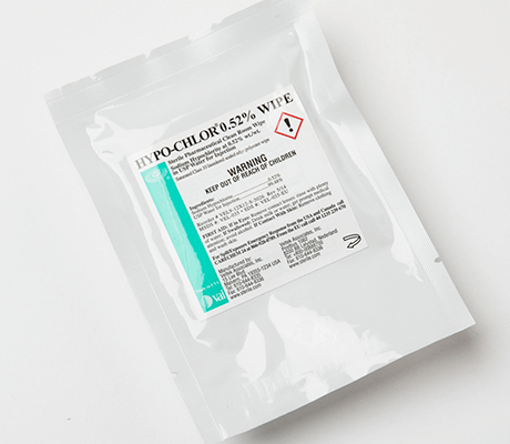 Veltek HYPO-CHLOR 0.52% Wipe