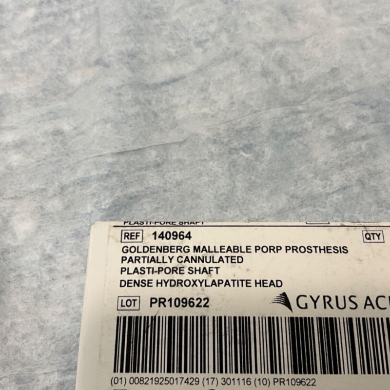 Gyrus ACMI 140964 Goldenberg Malleable Porp Prothesis 2030