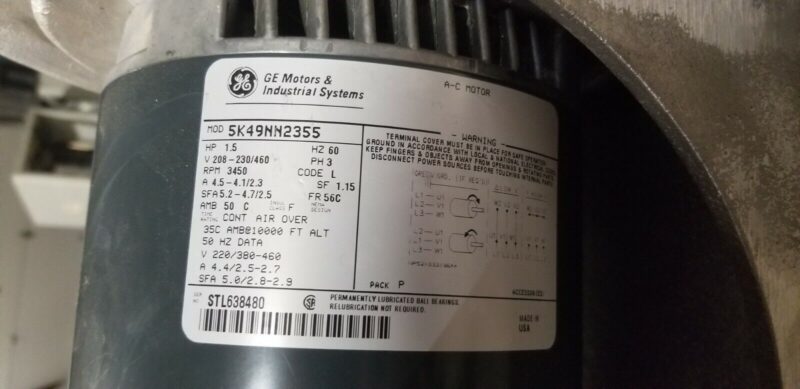 American Fan AF-9 5K49NN2355 1.5HP GE Motor - Image 2
