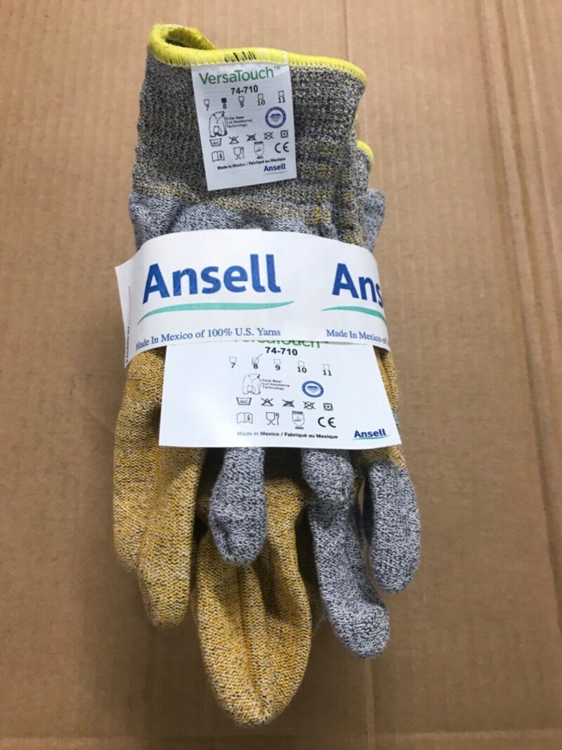 Ansell Versa Touch 74-710 Dyneema Glove, CUT RESISTANT Medium/Size 8 [6 pairs]