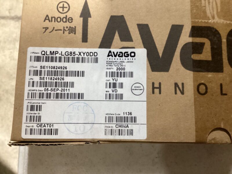 AVAGO TECHNOLOGIES 4MM RED LED QLMP-LG85-XY0DD 2000PCS