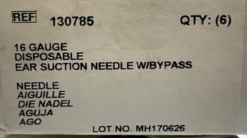 Gyrus ACMI 130785 16 GAUGE Disposable Ear Suction ( Box )