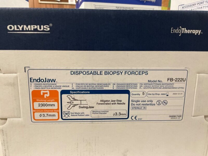 Olympus Disposable Biopsy 3.3mm x 2300mm Forceps FB-222U QTY 5