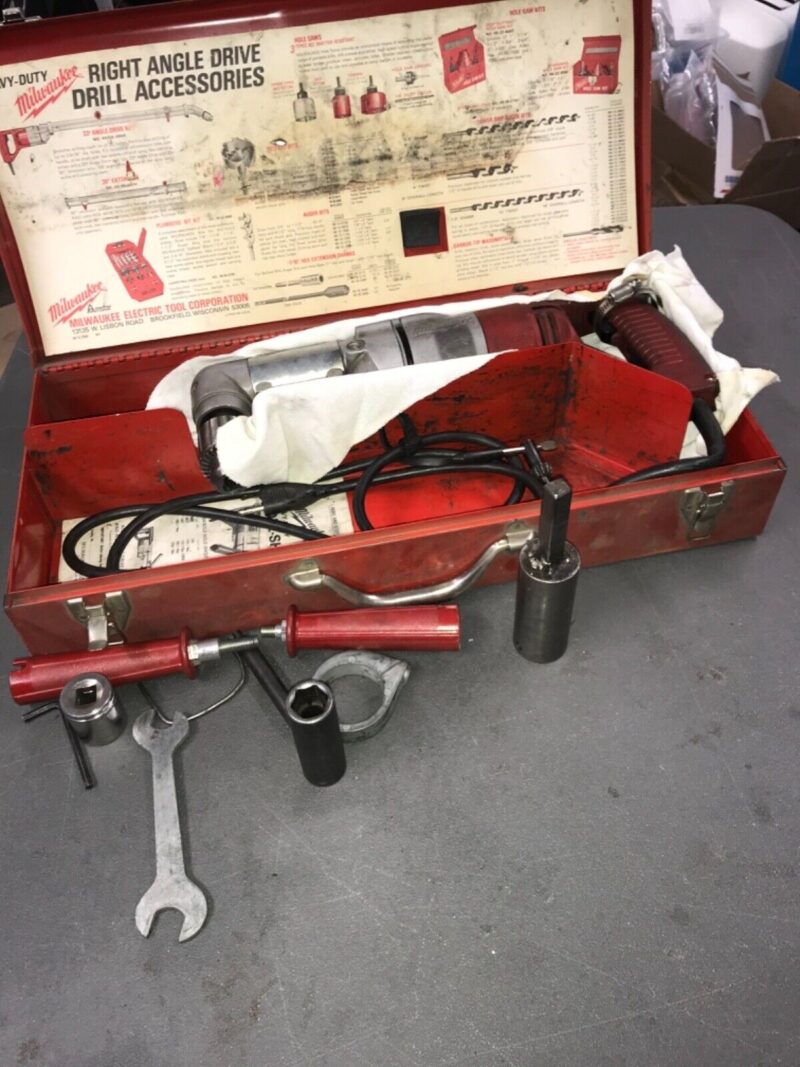 Milwaukee Tool 1/2" Heavy Duty Angle Drill 1101-1 With 48-06-287 Attachment - Image 9