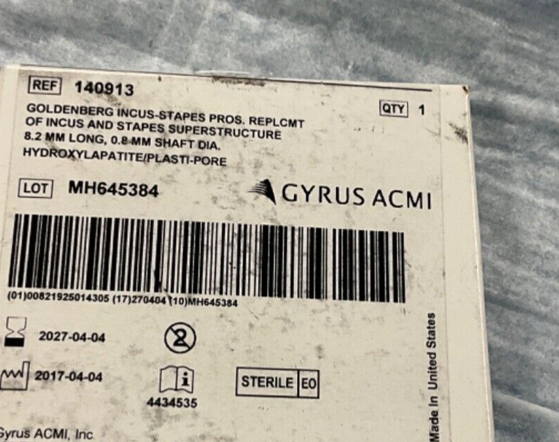 Gyrus ACMI 140913 Goldenberg Incus-Stapers Pros 2027-2029