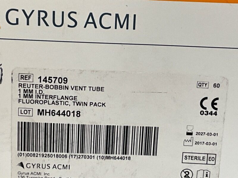 Gyrus ACMI 145709 VENT TUBE TWIN PACK 2027! ( BOX )