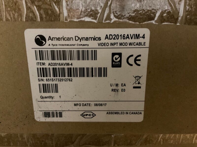 American Dynamics AD2016AVIM-4 Video Input Module NEW SEALED