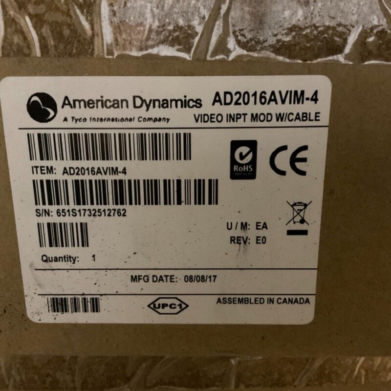 American Dynamics AD2016AVIM-4 Video Input Module NEW SEALED