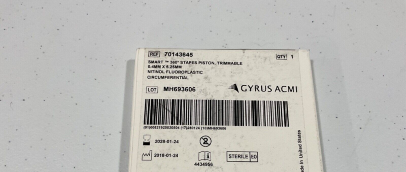 Gyrus ACMI 70143645 Smart 360 Stapes Piston Trimmable 2028