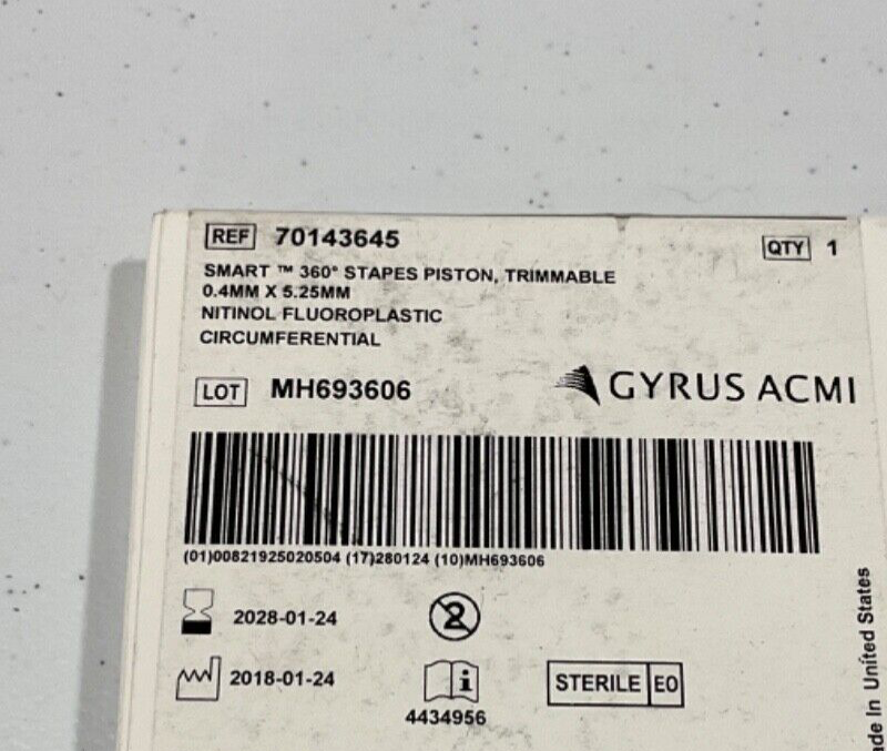 Gyrus ACMI 70143645 Smart 360 Stapes Piston Trimmable 2028